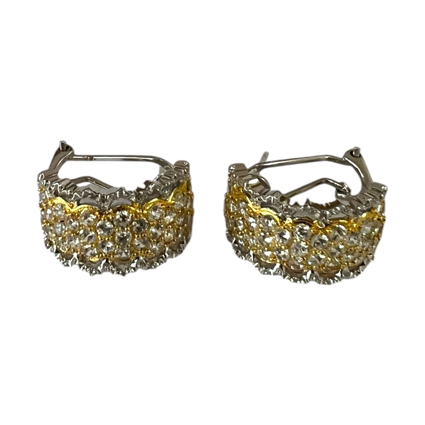 S925 Earrings with CZ | 18KYW Gold Vermeil