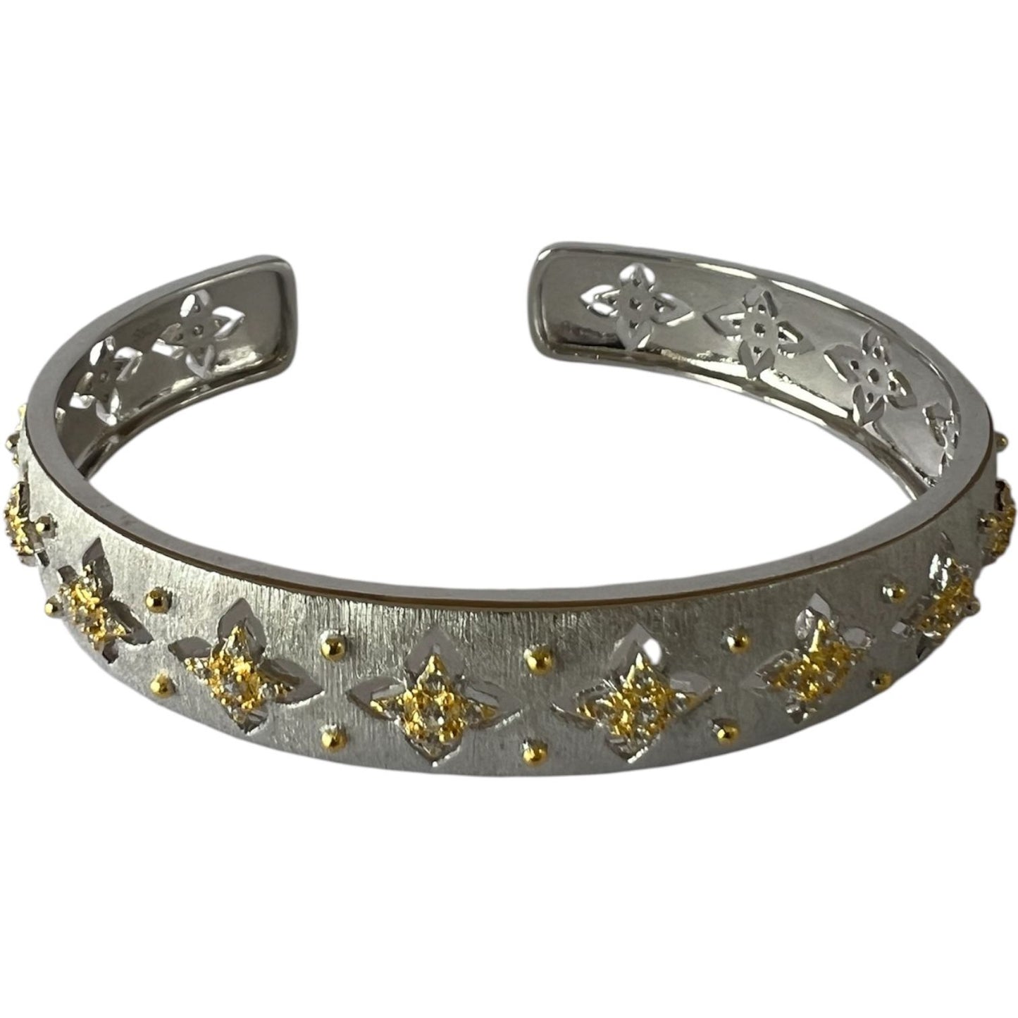 S925 Bangle with CZ | 18KW Gold Vermeil