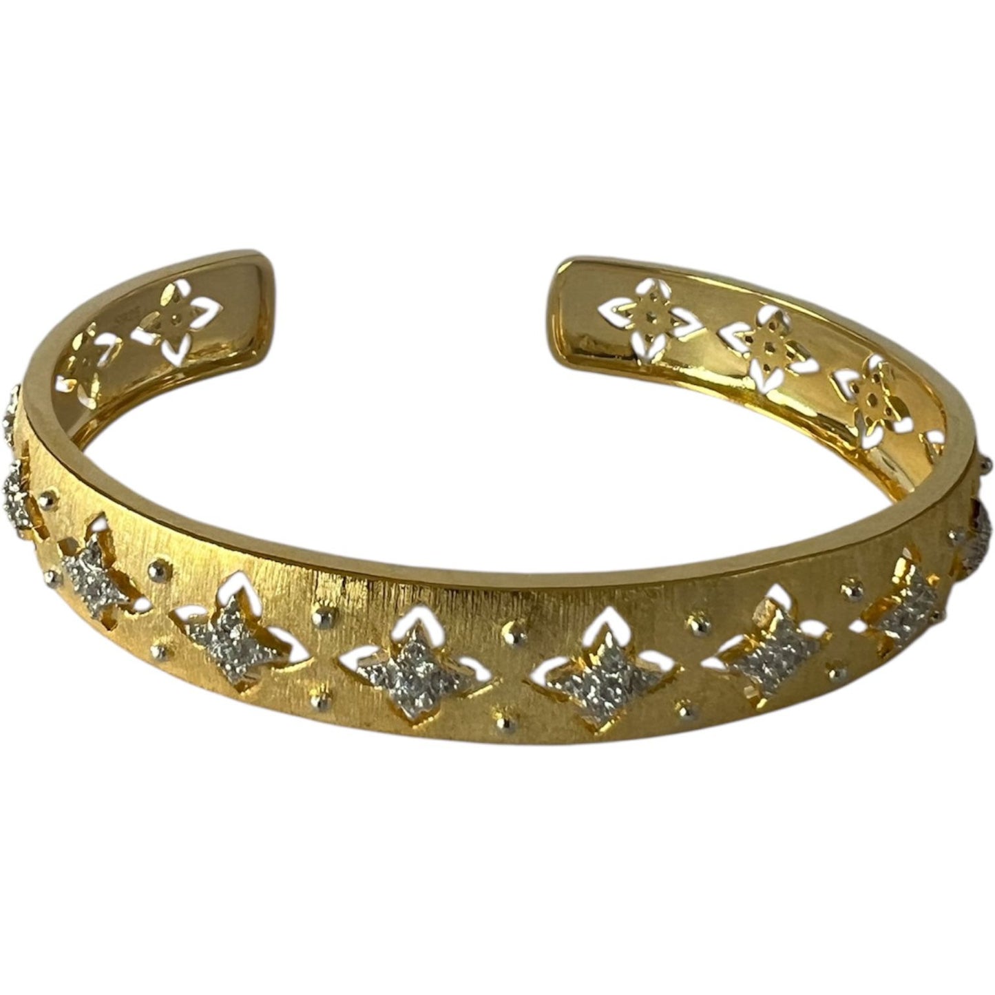 S925 Bangle with CZ | 18KY Gold Vermeil