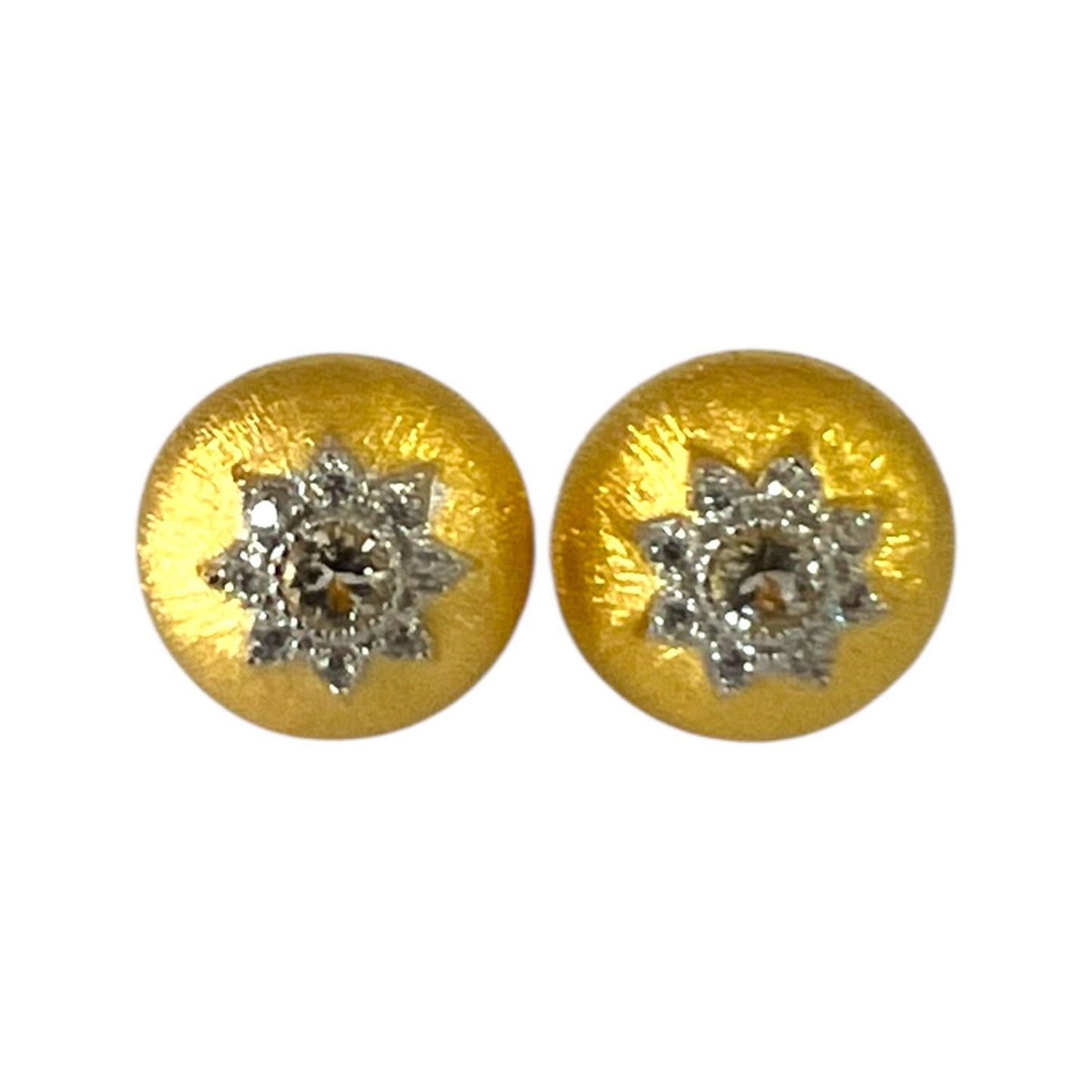 S925 Dome earring studs with CZ | Gold Vermeil