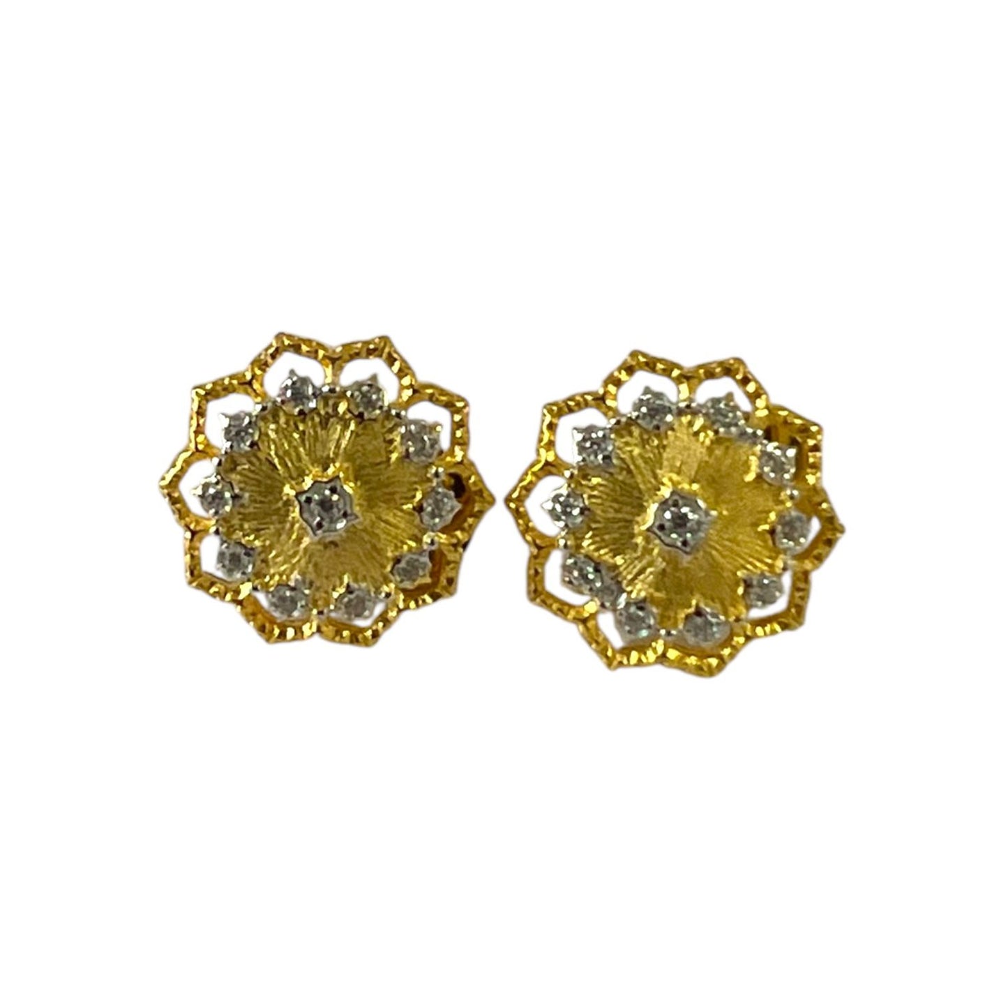 S925 Snowflake Earrings with CZ | 18KY Gold Vermeil