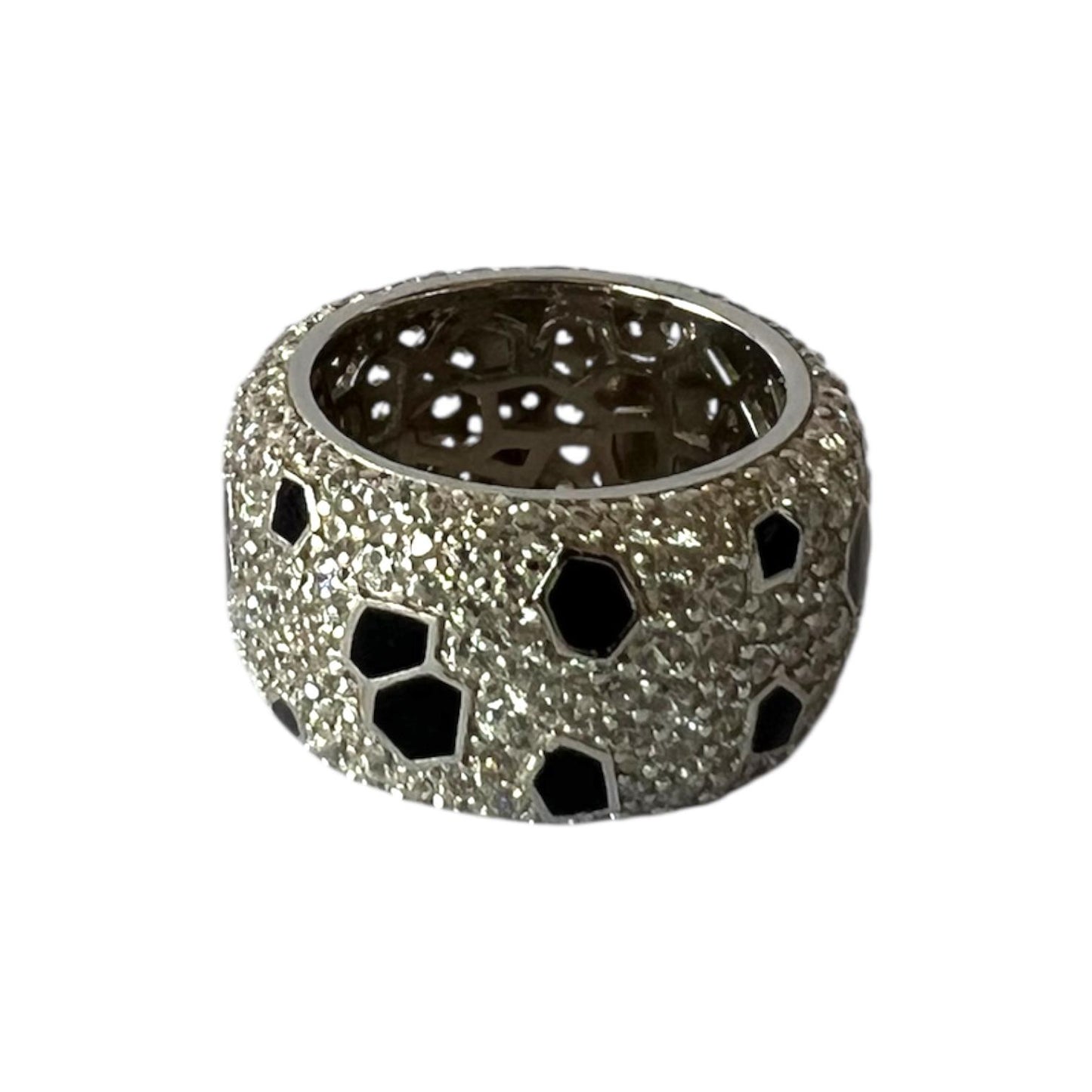 خاتم TAAZLUXE™ S925 مرصع بالزركون والمينا السوداء | مطلي بالذهب عيار 18 قيراطًا