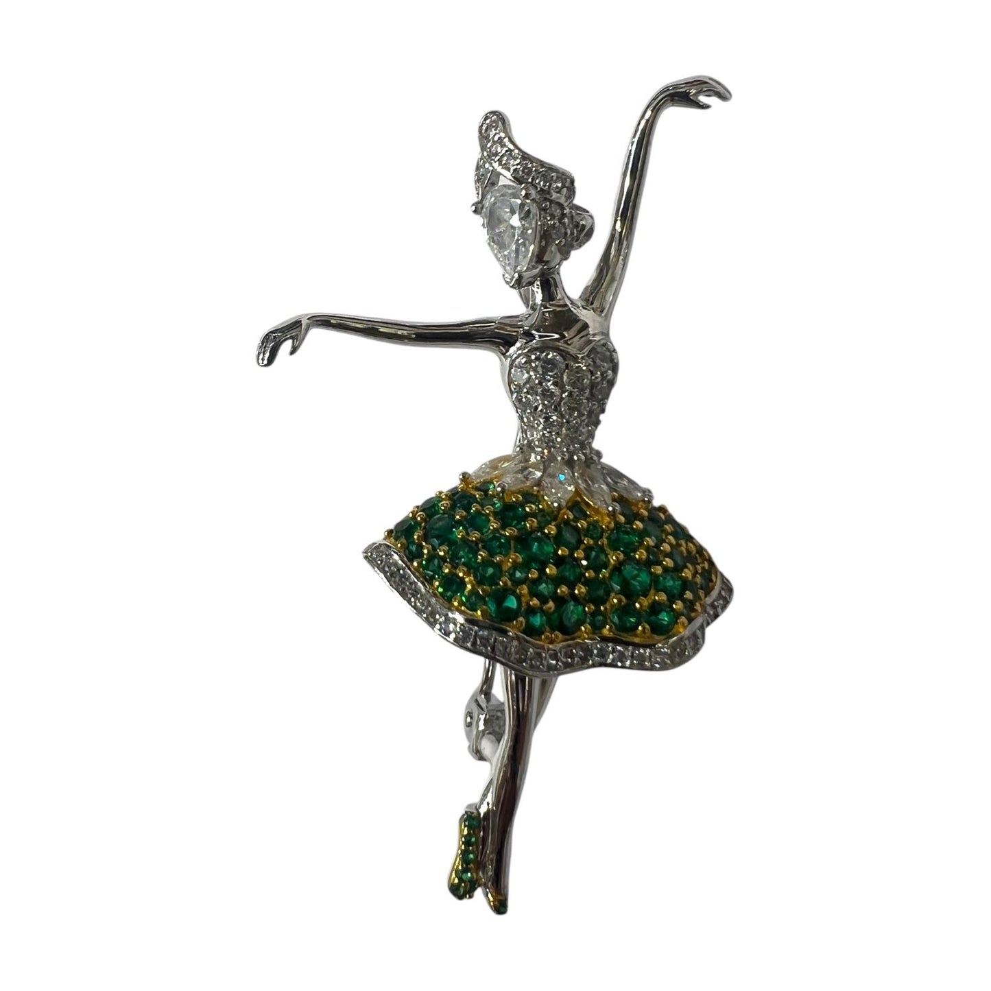 A925 Dancing Queen with CZ | 18KW Gold Vermeil