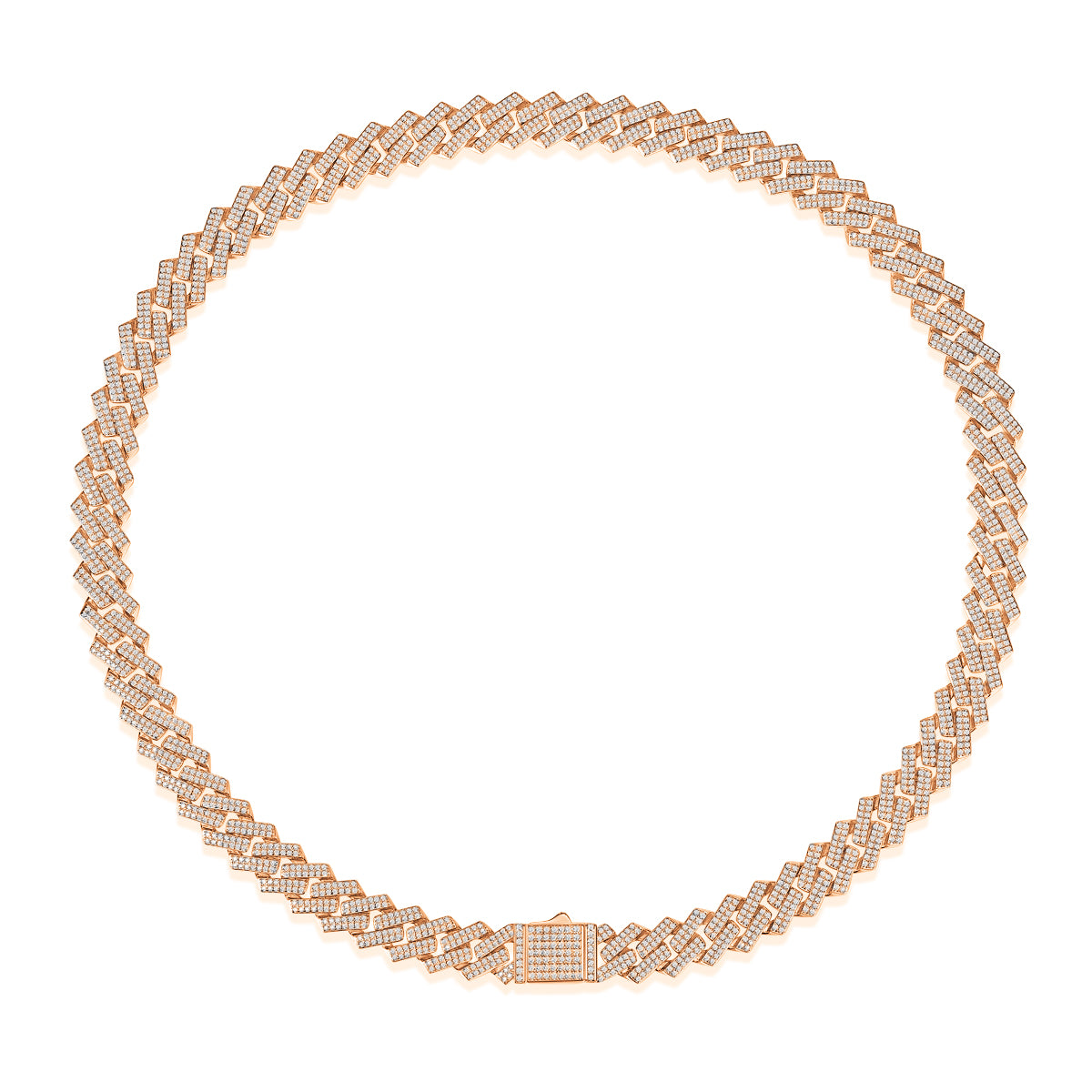 TAAZLUXE™ Cuban Chain Necklace with Moissanites - Rose Gold