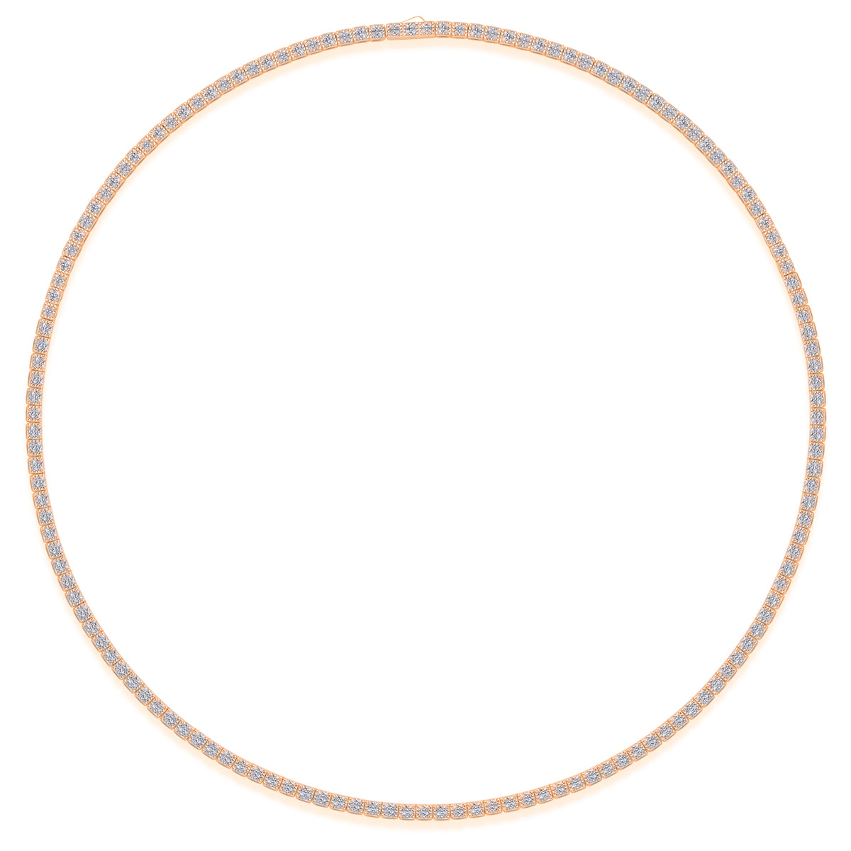 TAAZLUXE™ Tennis Necklace with Paved Moissanites - 18K Rose Gold Vermeil