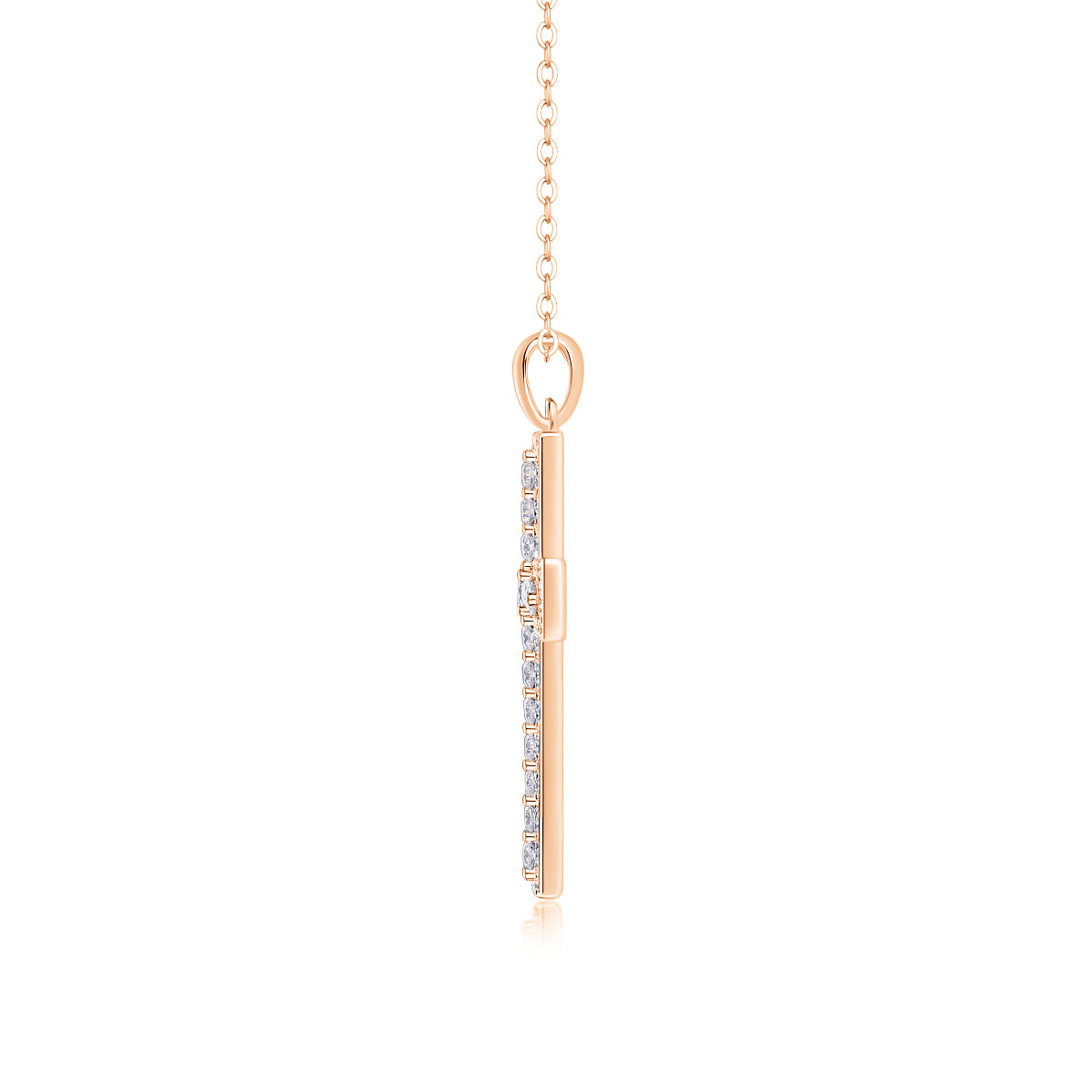 TAAZLUXE™ Cross Pendant Necklace with Moissanites - 18K Rose Gold Vermeil