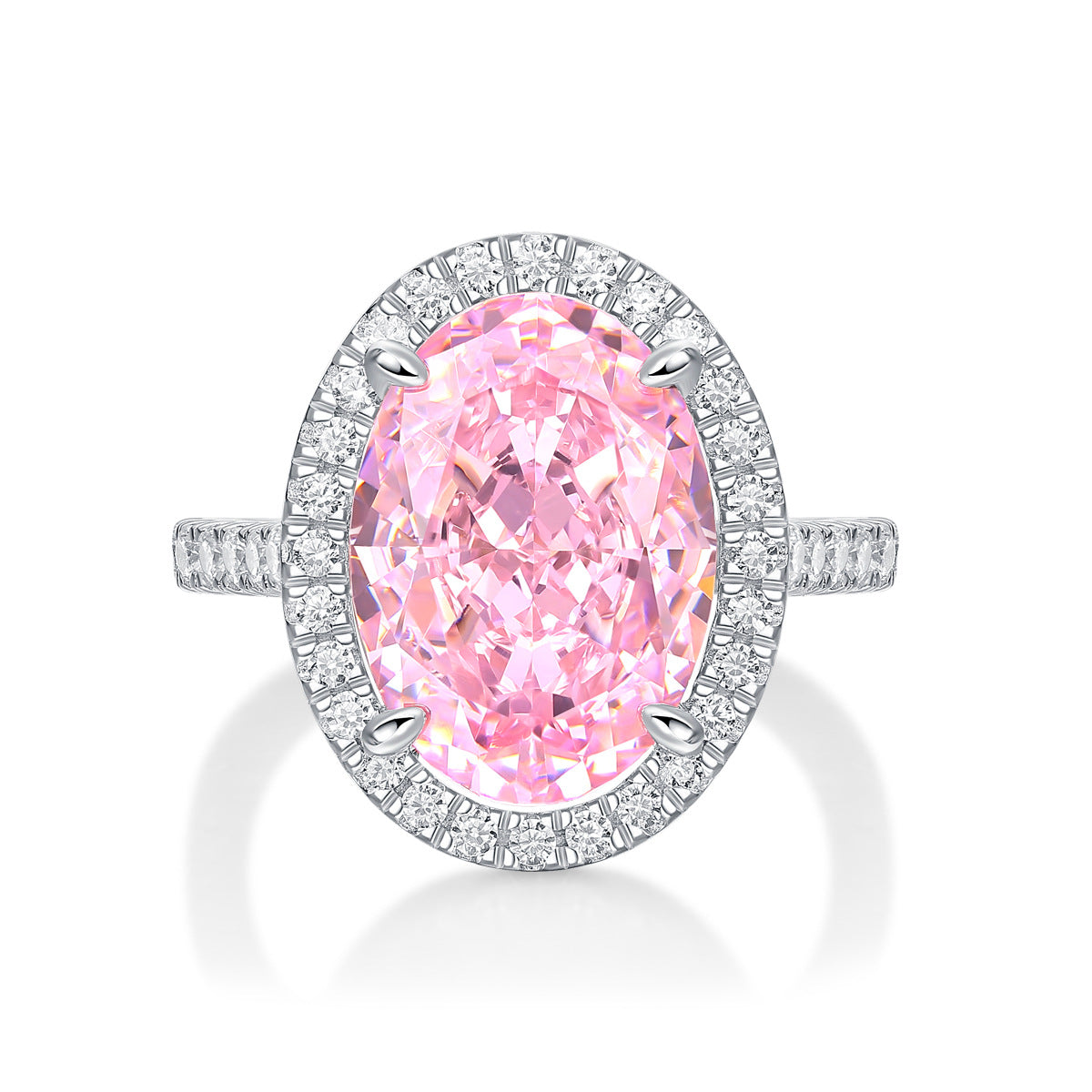 TAAZLUXE™ Pink Oval CZ Ring - Silver