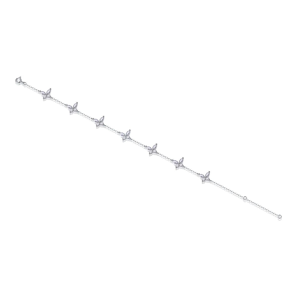 TAAZLUXE™ Butterfly Bracelet with Moissanites - 18K White Gold Vermeil