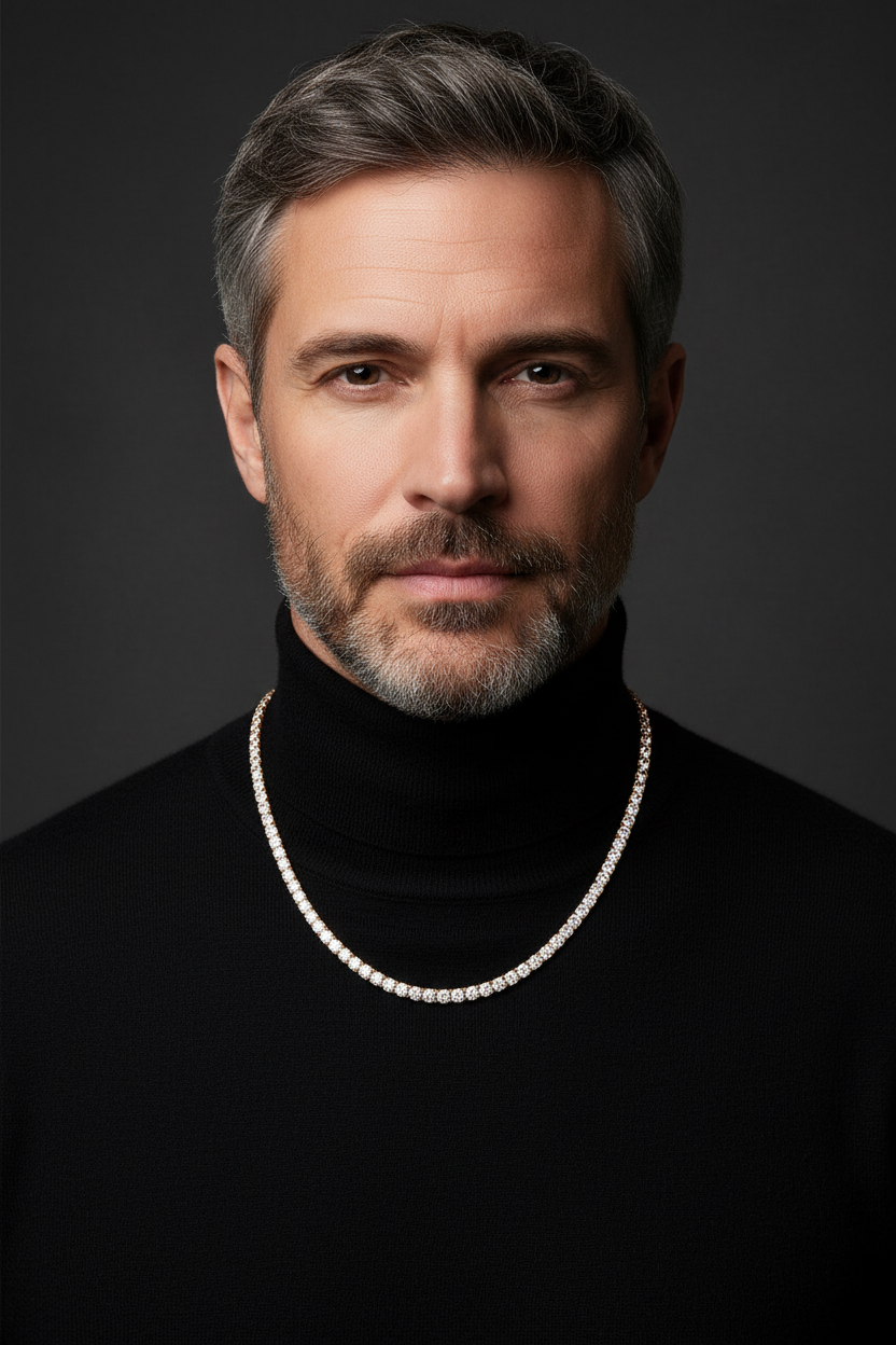 Male Model in Black Turtleneck - 4mm/55cm