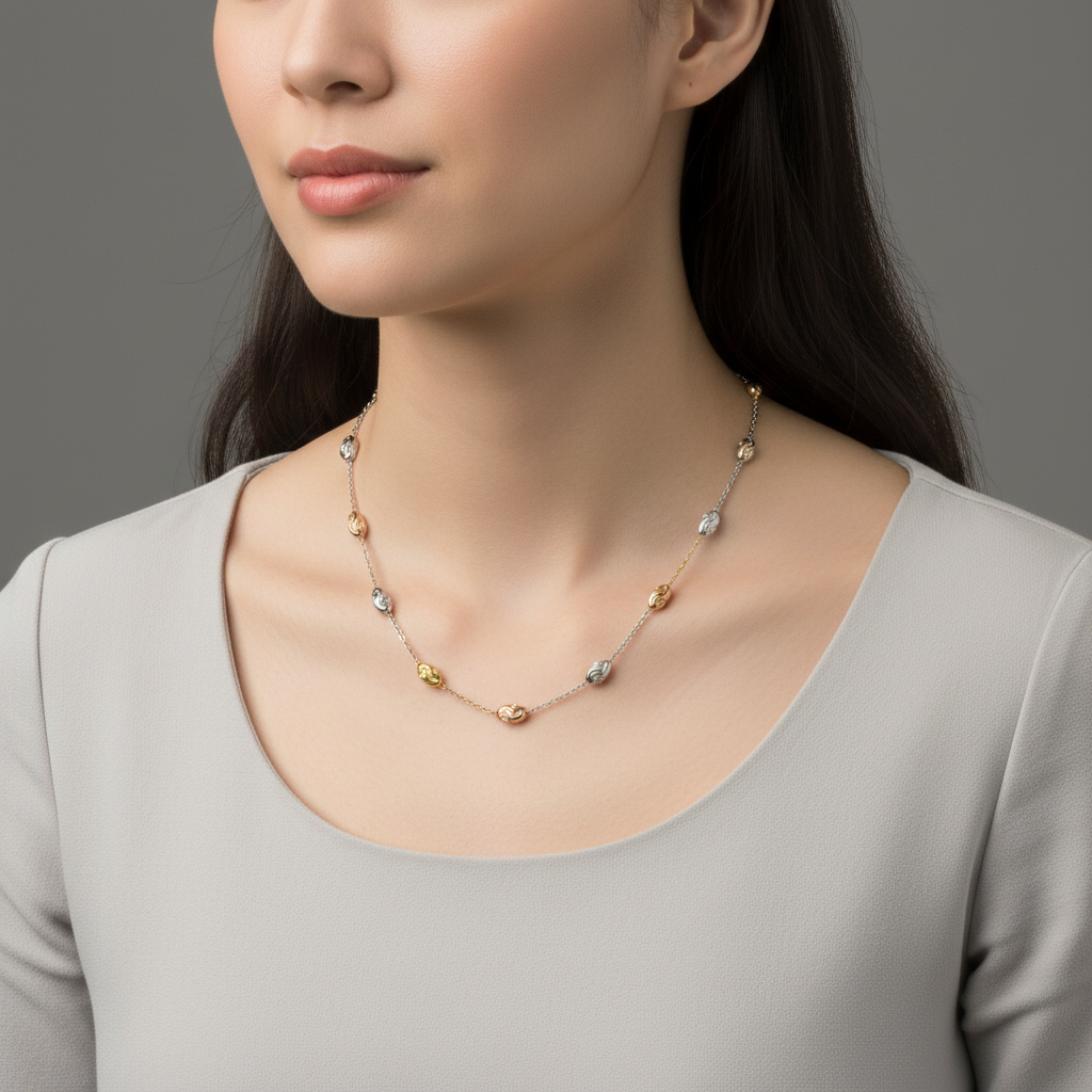 50cm Tri-Color Chain - Grey