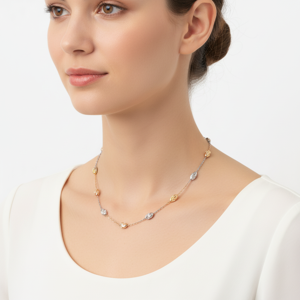 50cm Tri-Color Chain - White