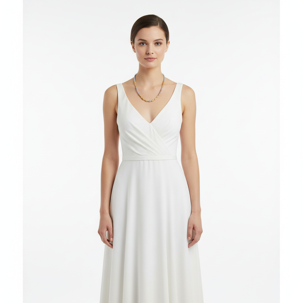 60cm Two-Tone Chain - White