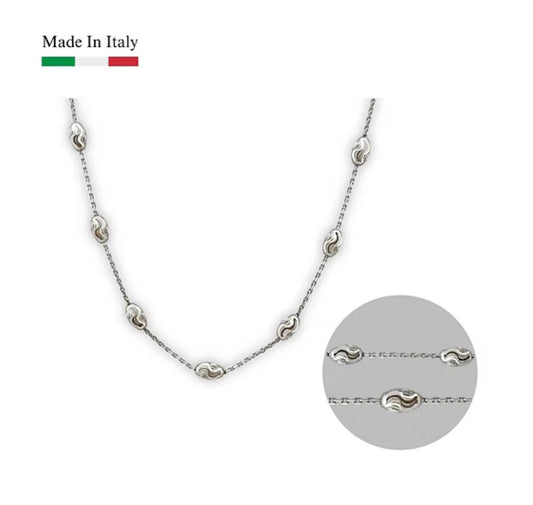 S925 Italian Beads chain, 50cm | 18K White Gold Vermeil