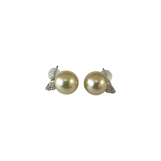 South Sea Pearls Platinum PT950W Natural Diamonds Earrings