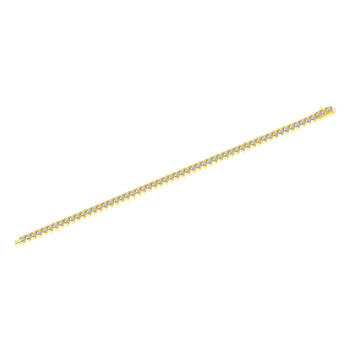 TAAZLUXE™ Silver Heart Shaped Tennis Bracelet with Moissanite Diamonds - 18K Gold Vermeil