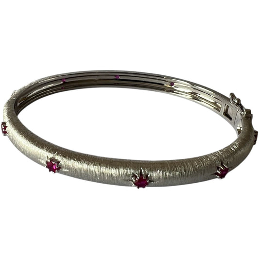 S925 Bangle with CZ | 18KW Gold Vermeil