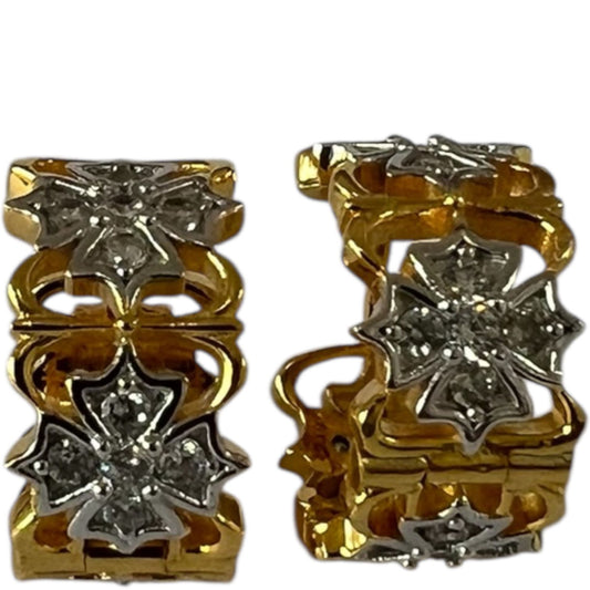 S925 Earrings with CZ | 18KYW Gold Vermeil