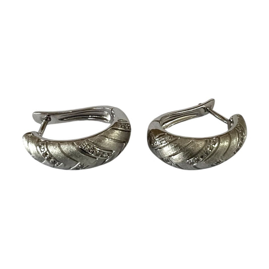 S925 Teardrop Huggie Earrings | 18KW Gold Vermeil
