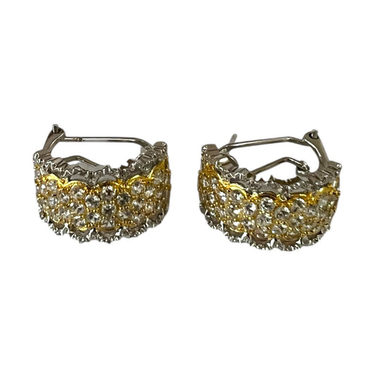 S925 Earrings with CZ | 18KYW Gold Vermeil