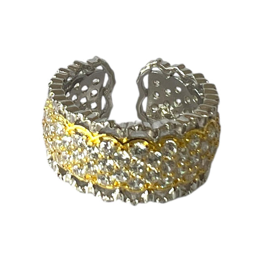S925 Ring with CZ | 18KYW Gold Vermeil
