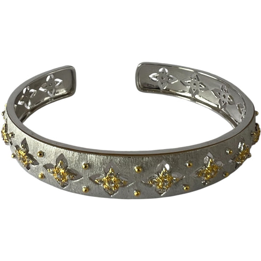 S925 Bangle with CZ | 18KW Gold Vermeil
