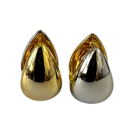 Double Teardrops Classy Earrings S925 | 18KYW Gold Vermeil