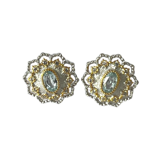 S925 Snowflake Earrings with CZ | 18KW Gold Vermeil