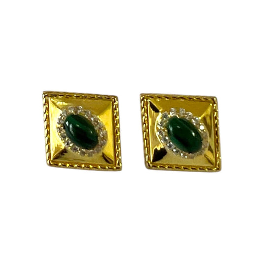 S925 with Green Garnet and CZ with Gold Vermeil