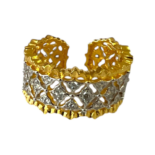 S925 Ring with CZ | 18KYW Gold Vermeil