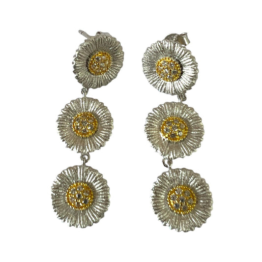 S925 Sunflowers earrings | 18KYW Gold Vermeil