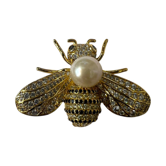 S925 Honey Bee Brooch | 18KY Gold Vermeil