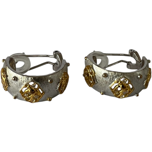 S925 Earrings with CZ | 18KW Vermeil