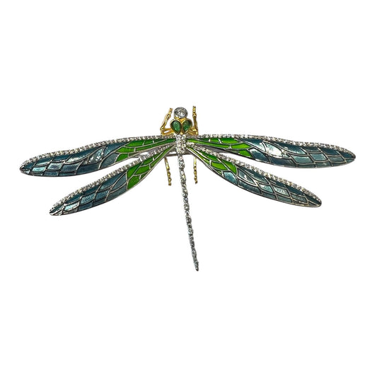 S925 Dragonfly Brooch | 18KW Gold Vermeil