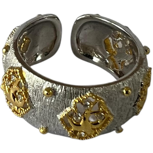 S925 Ring with CZ | 18KYW Gold Vermeil