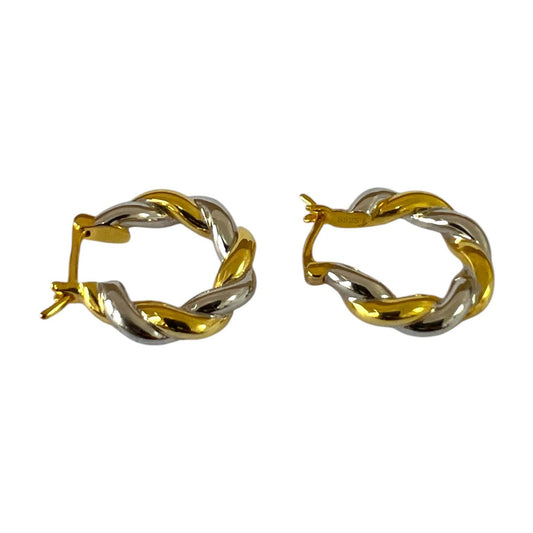 S925 Twisted Classy Hoops | 18KWY Gold Vermeil