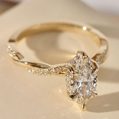 2.5 carats Marquise Cut Lab Grown Diamond | 14K/18K