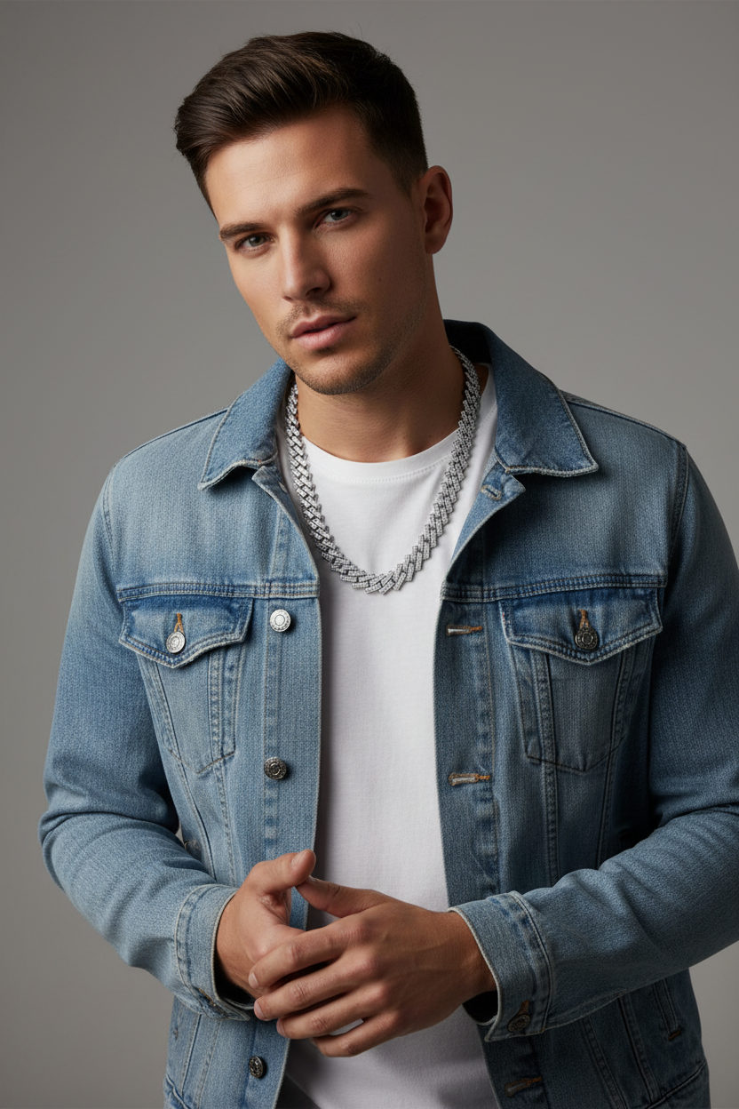 Baguette Chain - 60cm Grey