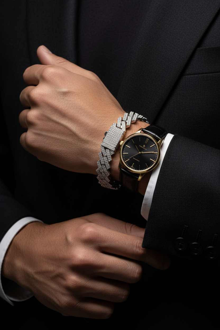 Baguette Cuban - With Watch