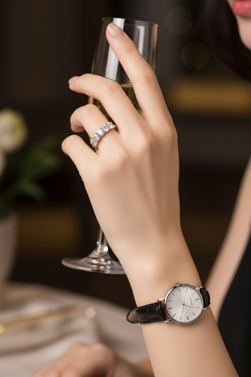 Classy Seven-Stone - With Watch