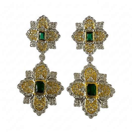 أقراط TAAZLUXE™ S925 ذات رقائق مزدوجة | مطلية بذهب عيار 18 قيراط