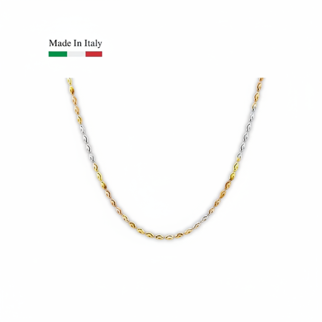 Enhanced Tri-Color Italian Necklace