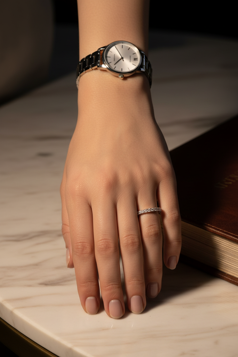 Extremely Thin Silver - With Watch