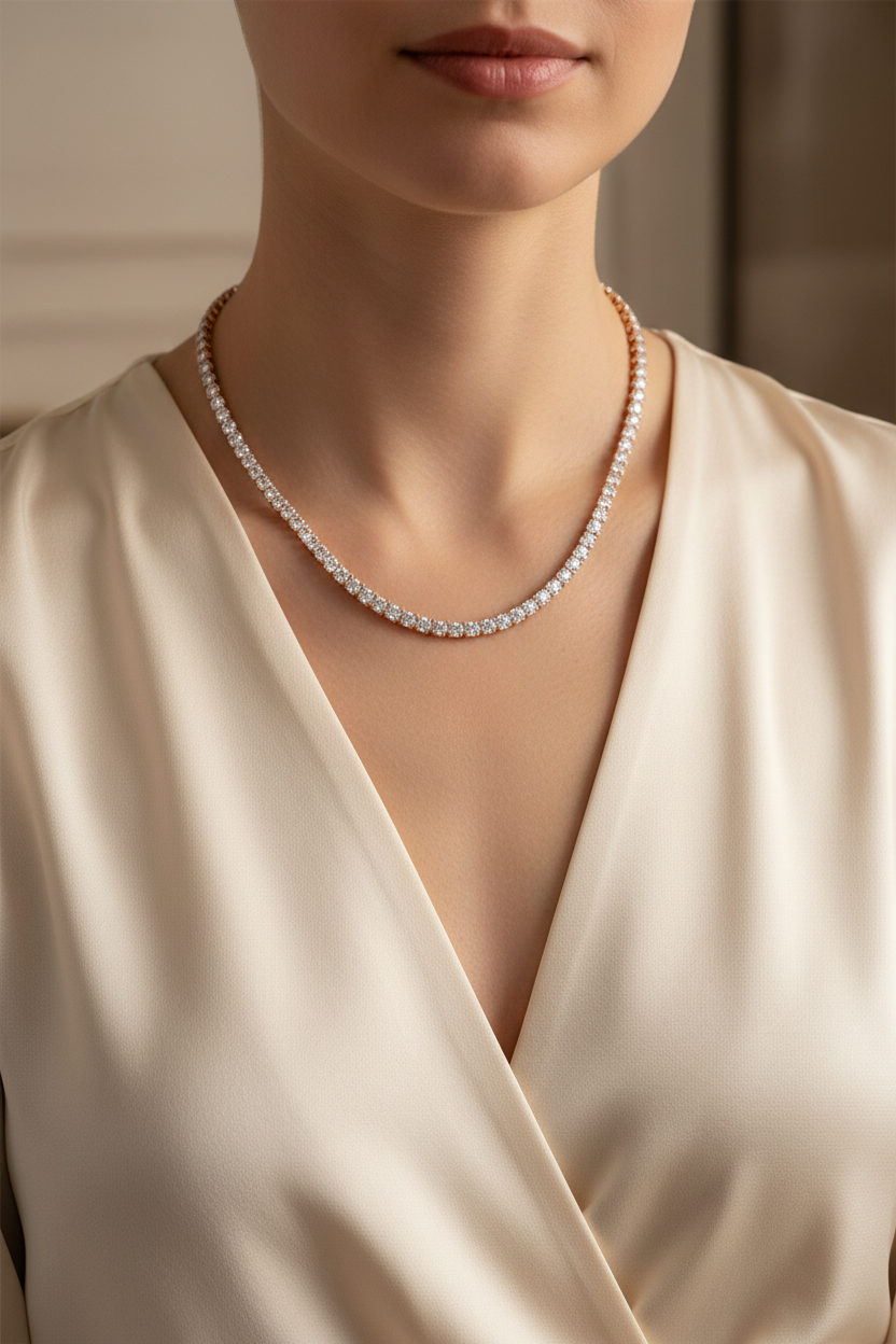 Female Model in Cream Silk - 6.5mm/50cm