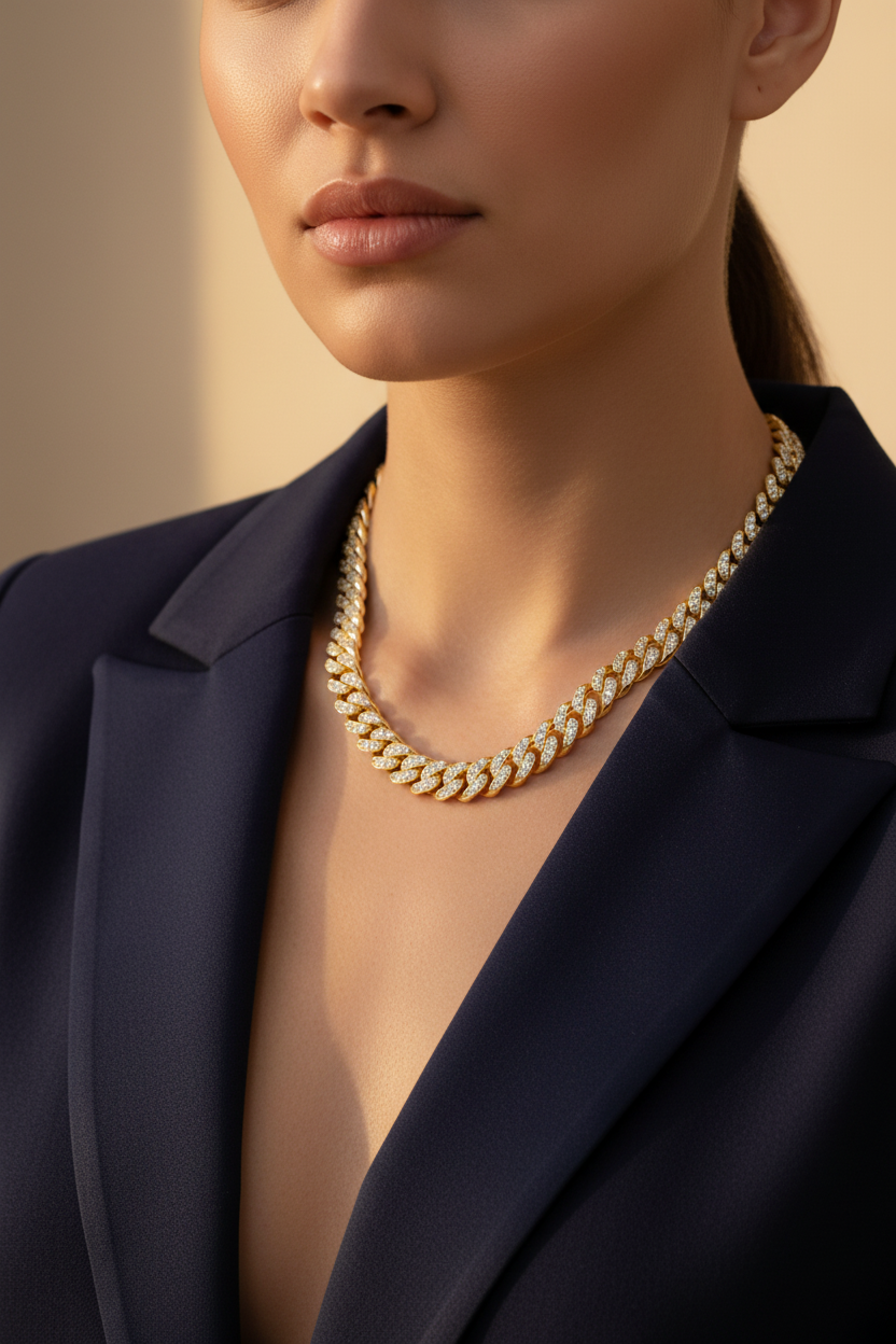 Female Model in Navy Blazer - 8mm/60cm