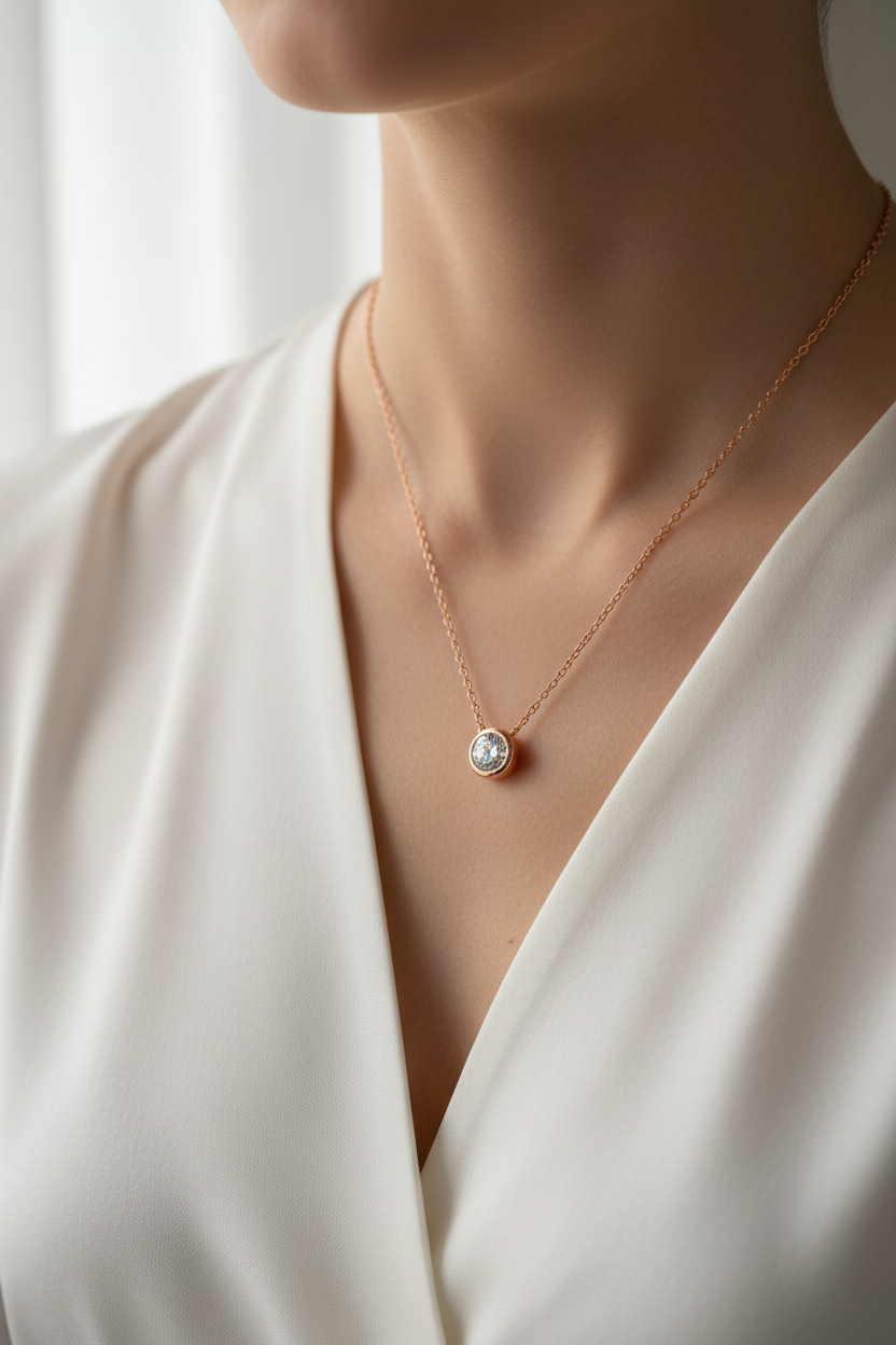 Female Model in White Blouse - Smaller Bezel