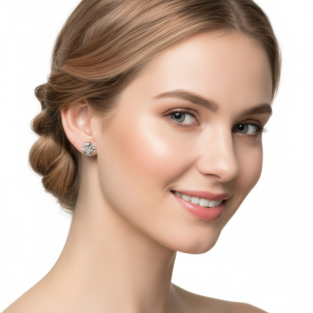 Flower Studs 18KW - Model 1