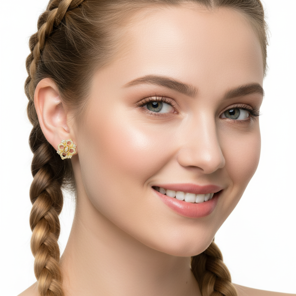 Flower Studs 18KY - Model 1