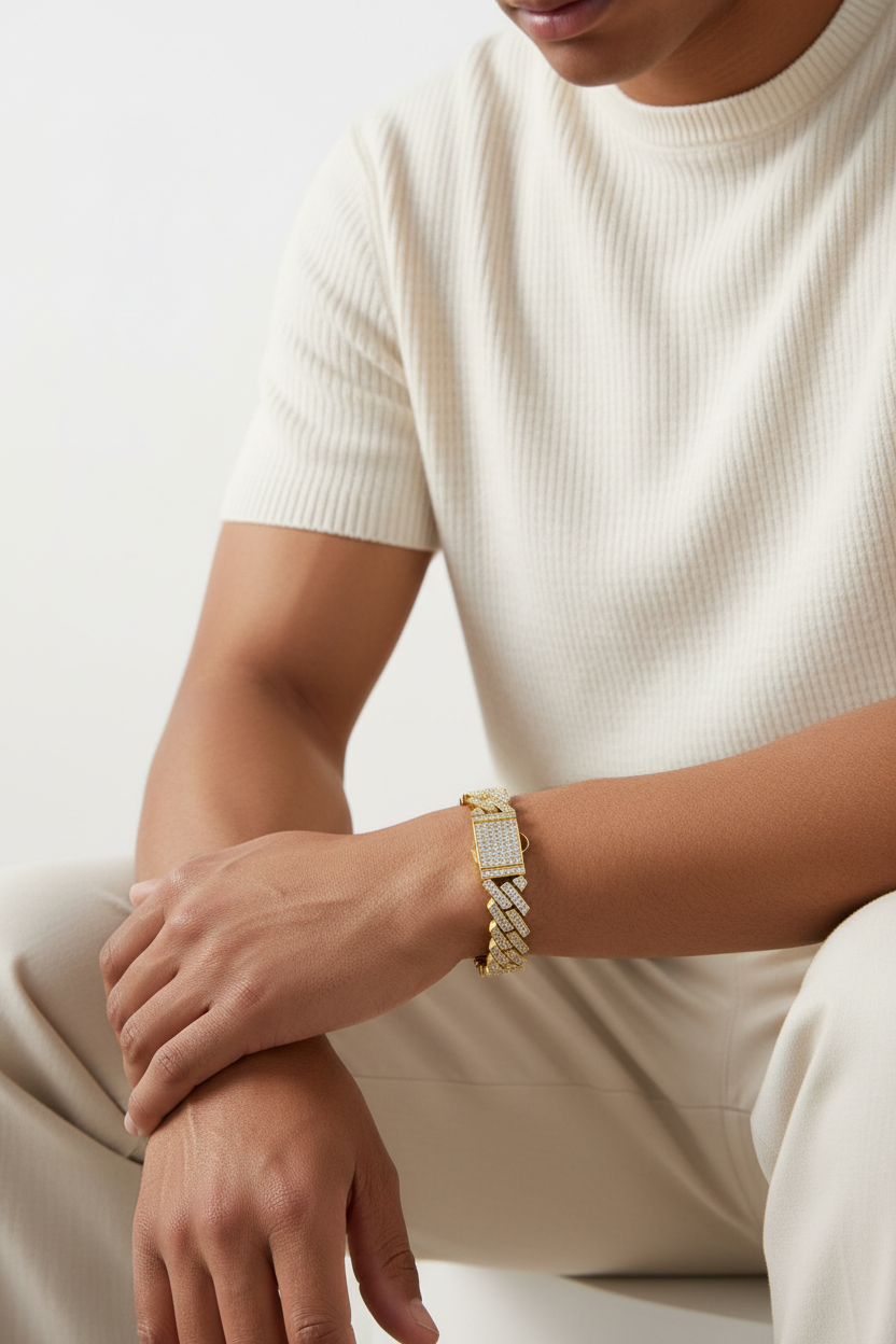 Gold Baguette - White