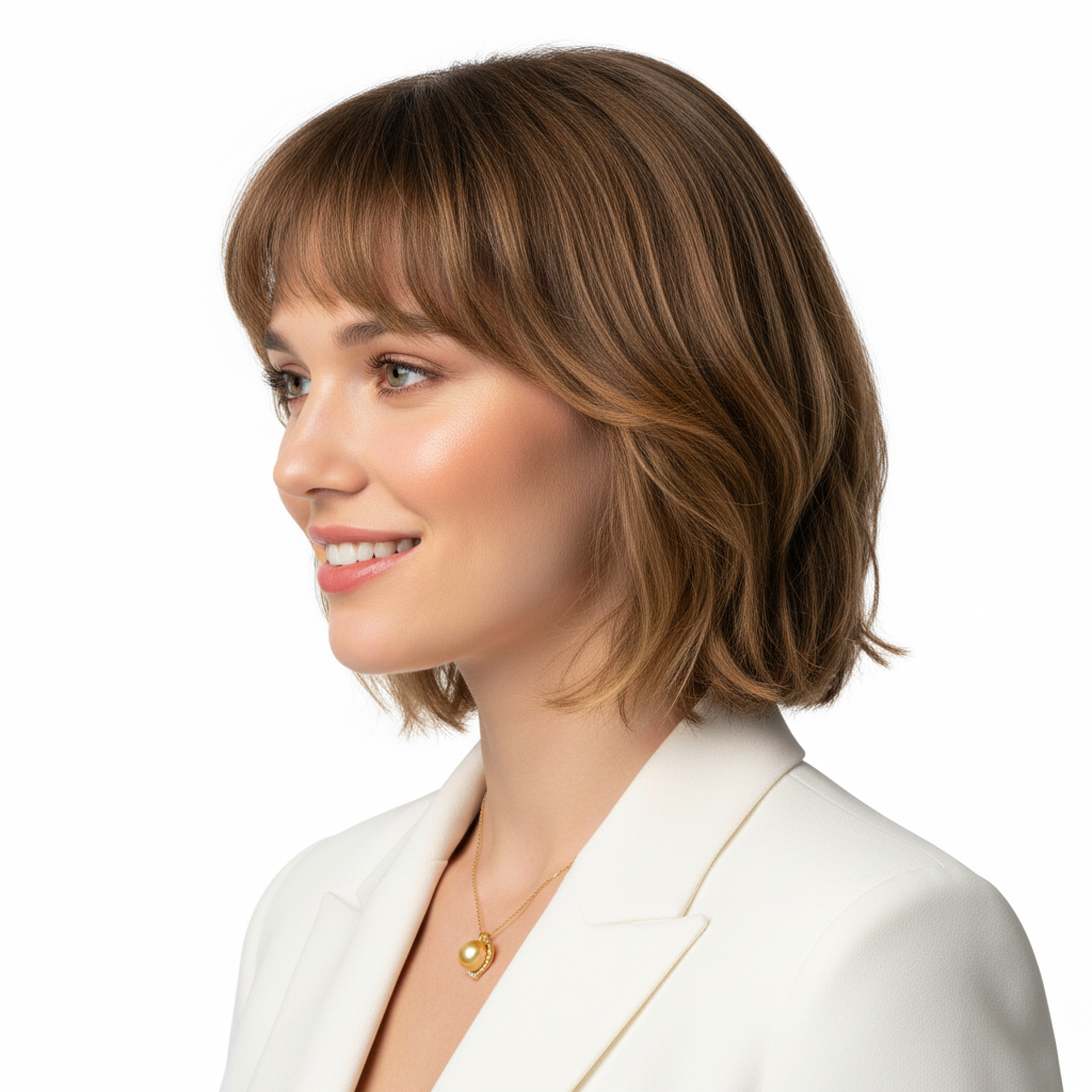 Golden Pearl Heart Pendant - Bright Model 4