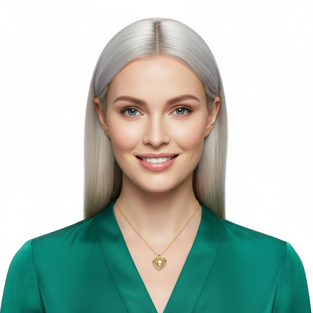 Golden Pearl Heart Pendant - Bright Model 6